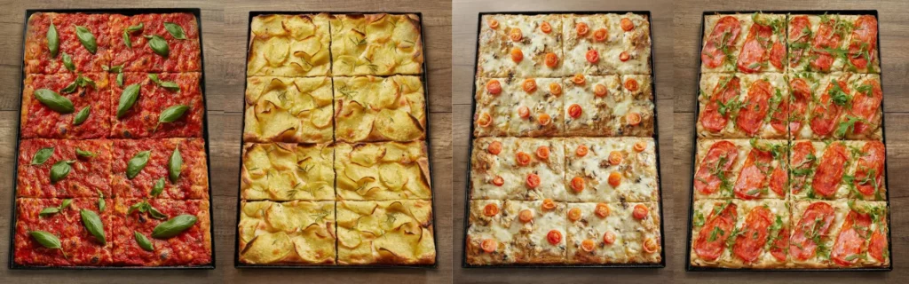 Plateau de dégustation Pizza di Loretta : quatre recettes